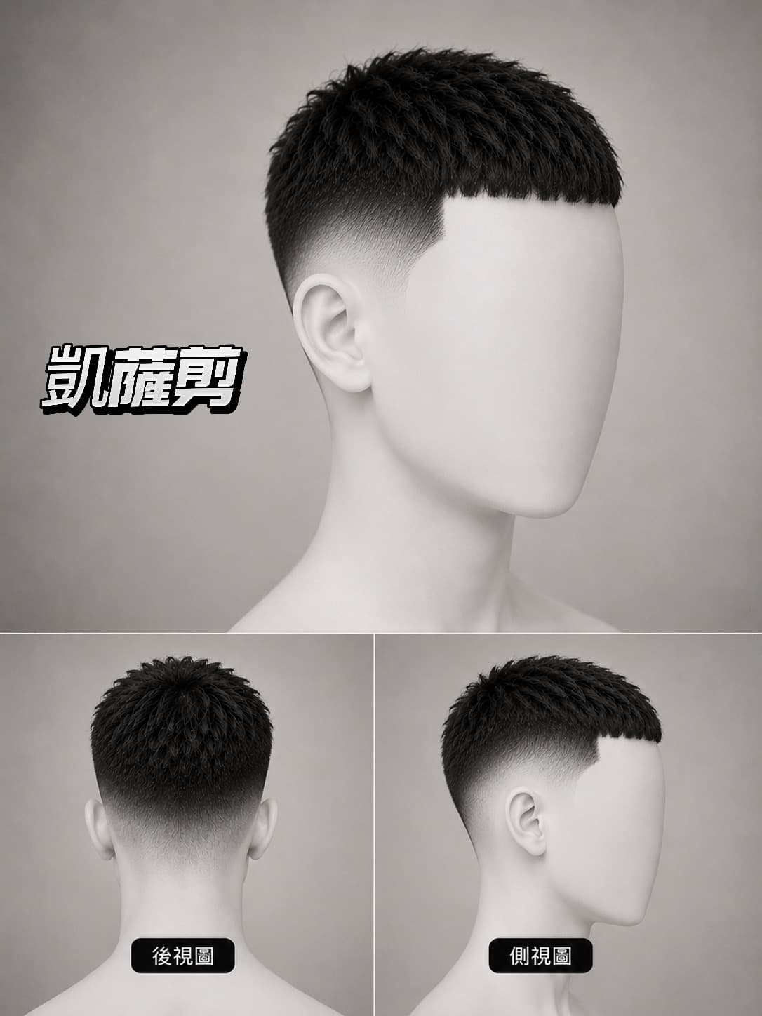 地中海髮型推薦:凱薩剪