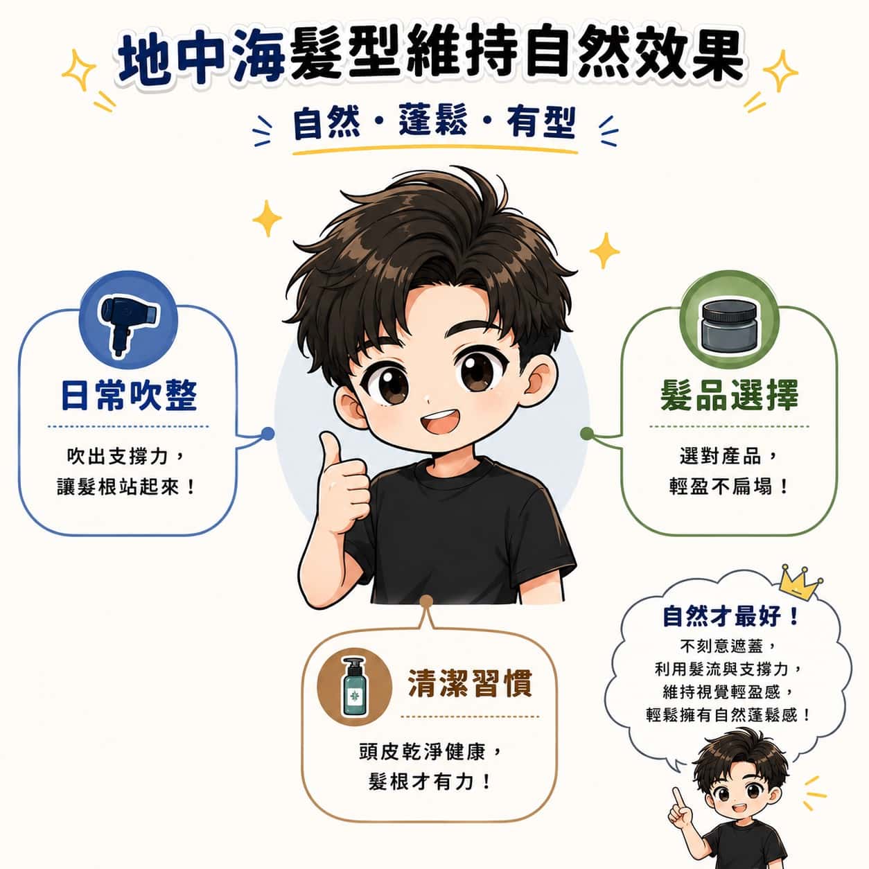 地中海髮型怎麼整理?
