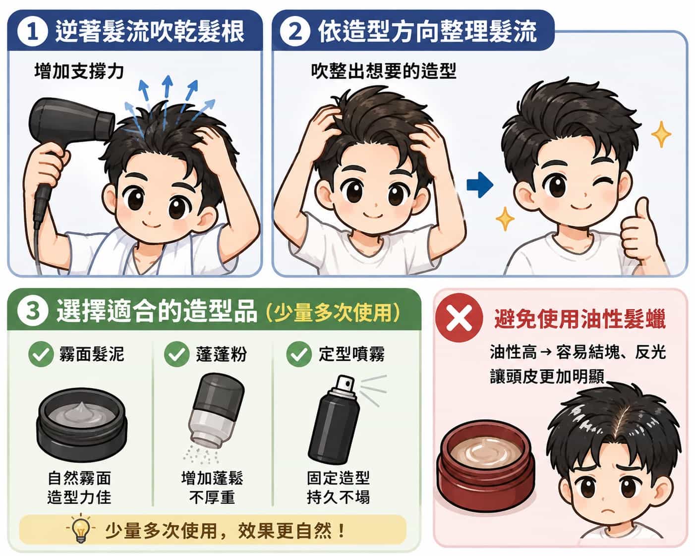 地中海髮型的吹整與髮品使用技巧