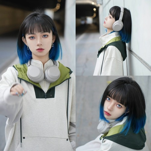 灰霧藍染髮