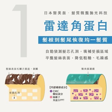 頭髮毛躁第一步:角蛋白填補孔洞