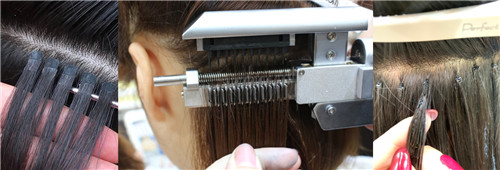 髮片施作過程圖